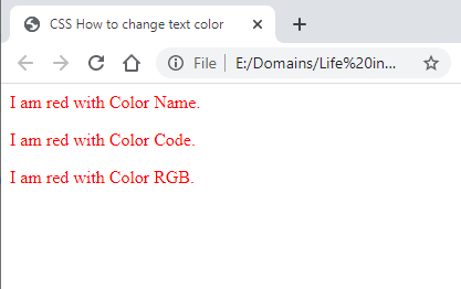 CSS How to change text color