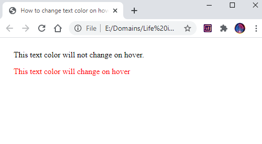 change text color on hover