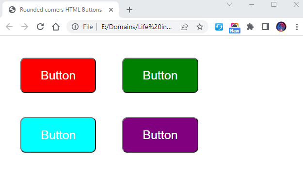rounded corners to a button with CSS