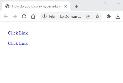 display hyperlinks without an underline