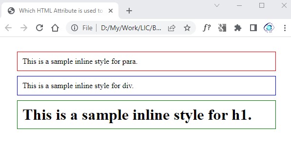 HTML Attribute to Define Inline Styles