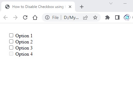 How to Disable Checkbox using HTML
