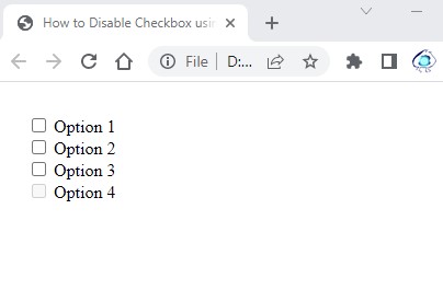 How to Disable Checkbox using Javascript