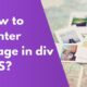 CSS How to center image in div
