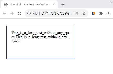 How do I make text stay inside a box in HTML