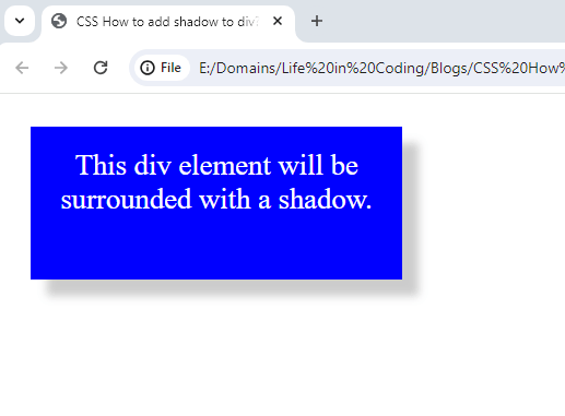 How to add shadow to div with CSS
