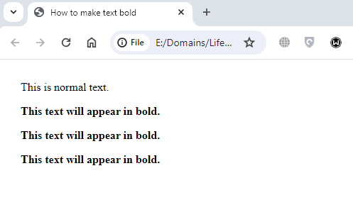 How to make text bold with CSS